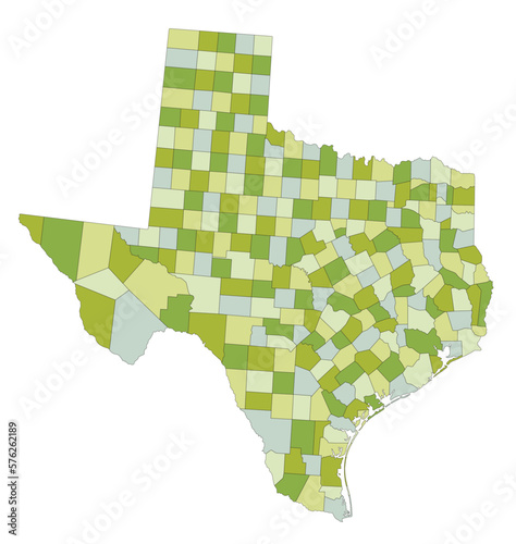 Highly detailed editable political map with separated layers. Texas.
