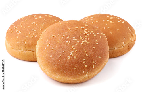 Hamburger buns on a white background