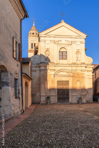 Facade of the Chiesa di San Rocco, a baroque church in Sabbioneta, Lombardy, Italy © Artem