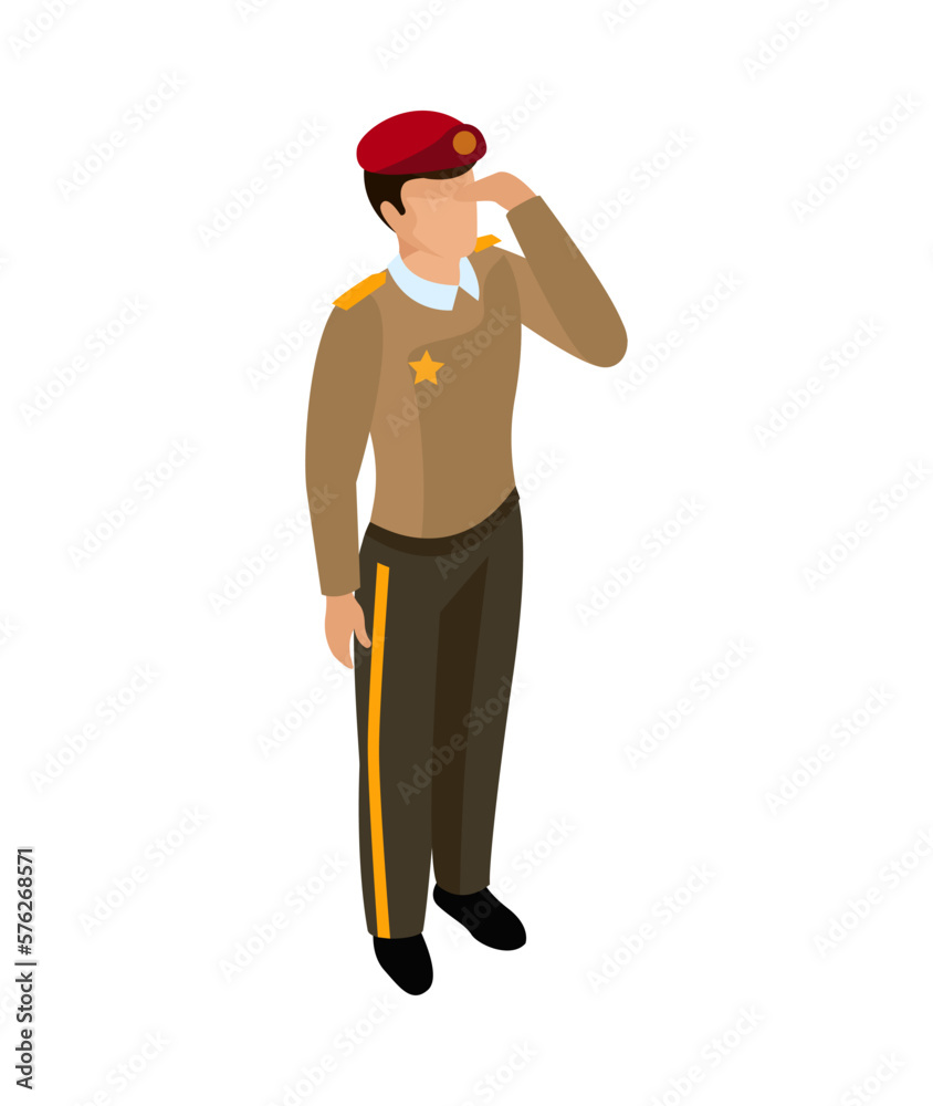 Soldier Isometric Professions Composition Soldier Isometric Professions Composition