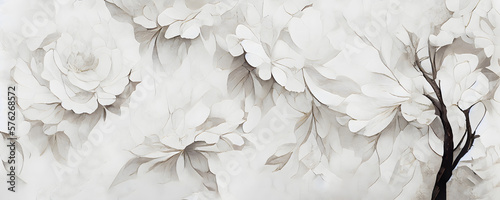 White flower texture background, abstract white background for banner
