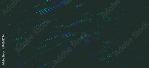 Abstract technology background. Big data digital code. Futuristic dots background. Science background. 3d rendering. Technology background vector.