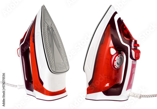 mockup iron side view from different angles on a transparent background close-up