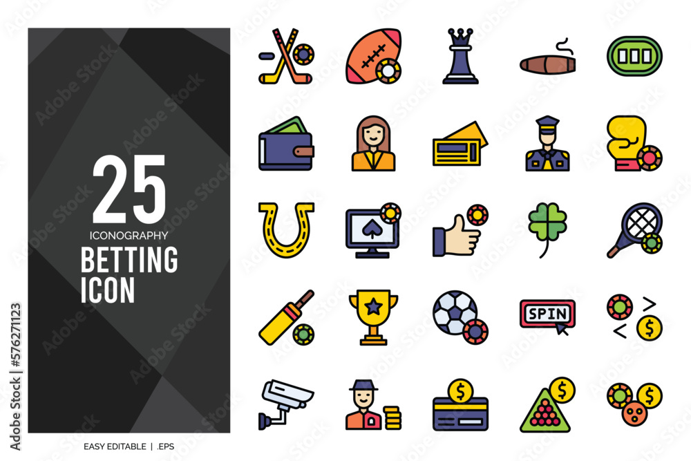 custom made wallpaper toronto digital25 Betting Lineal Color icon pack. vector illustration.