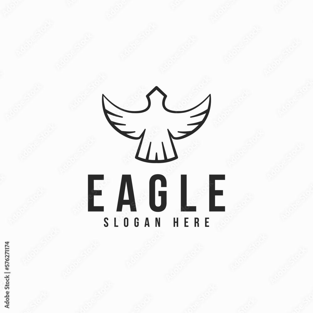 modern eagle logo design vector inspiration. premium eagle logo vector design template with simple, line art and elegant styles isolated on white background