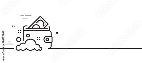 Launder money line icon. Cash corruption sign. Tax avoidance symbol. Minimal line illustration background. Launder money line icon pattern banner. White web template concept. Vector