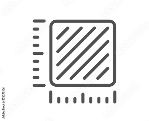 Square meter line icon. Room area dimension sign. Territory measurement symbol. Quality design element. Linear style square meter icon. Editable stroke. Vector