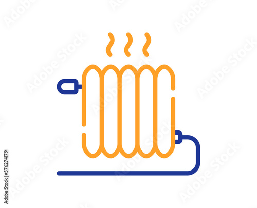 Radiator line icon. Heat convector sign. Temperature heater symbol. Colorful thin line outline concept. Linear style radiator icon. Editable stroke. Vector