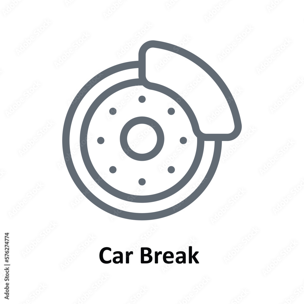Car Break Vector Outline Icons. Simple stock illustration stock Car Break Vector Outline Icons. Simple stock illustration stock