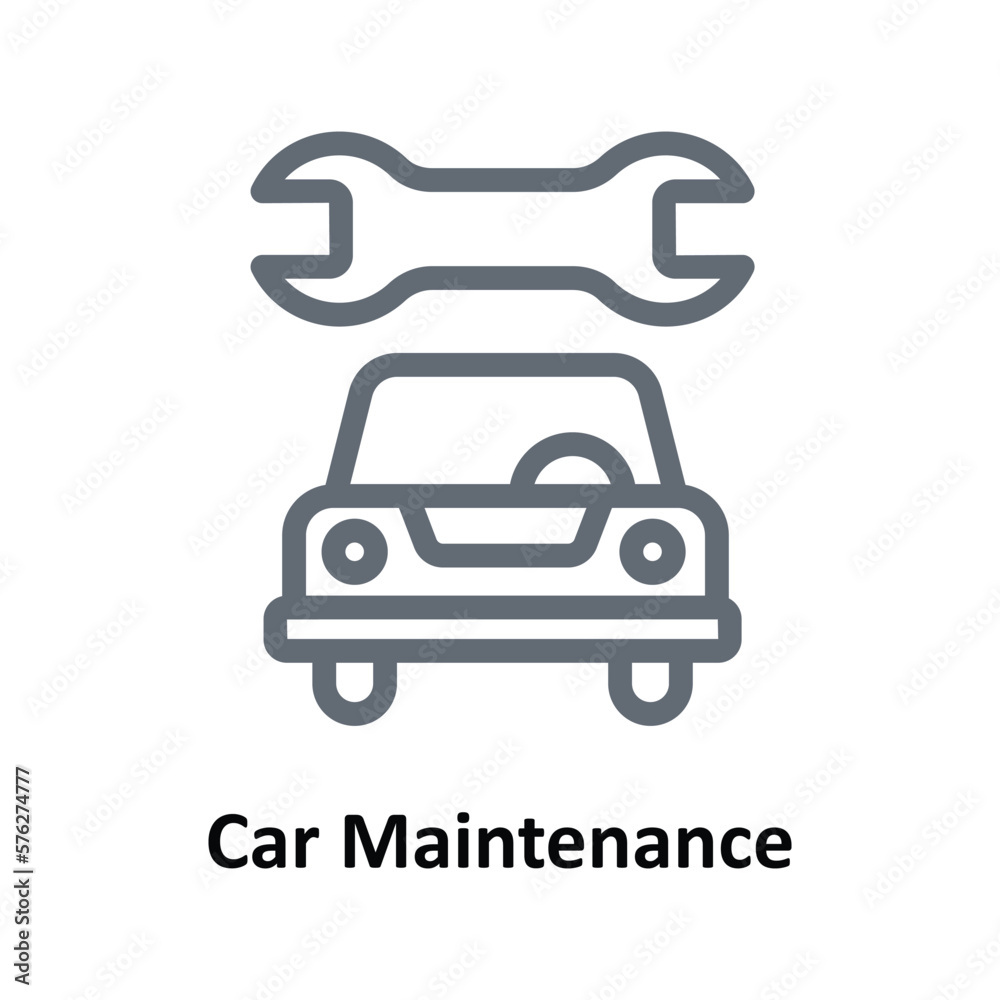 Car Maintenance Vector Outline Icons. Simple stock illustration stock