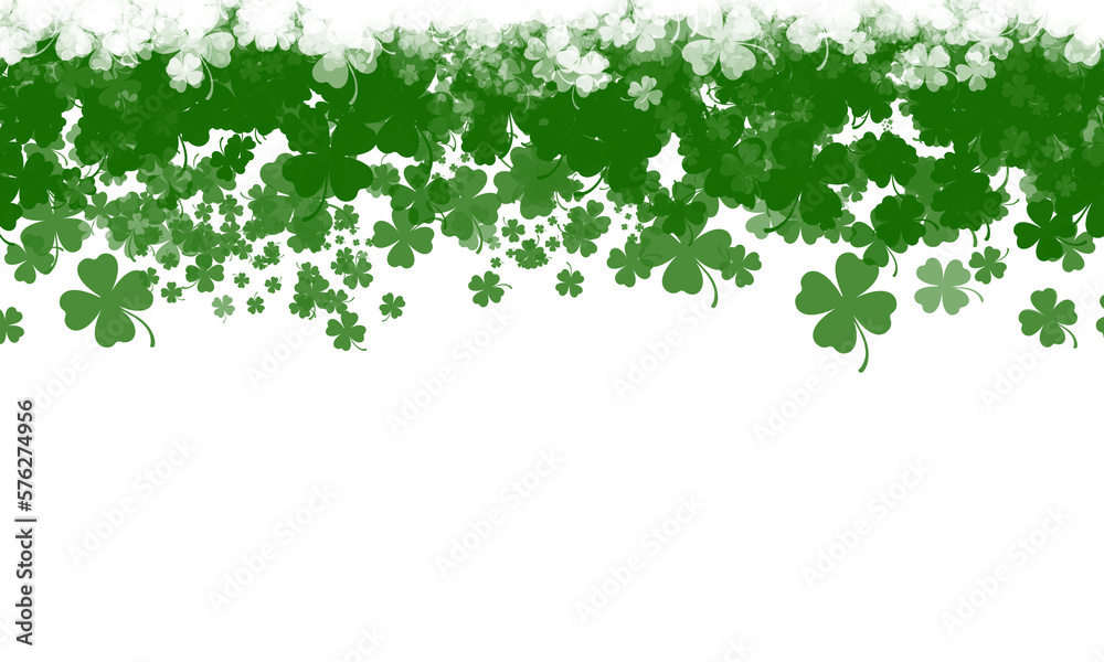 green shamrock leaves clover leaf st patricks day border background falling shamrock leaves background green shamrock leaves clover leaf st patricks day border background falling shamrock leaves background