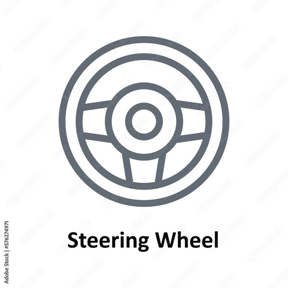 Steering Wheel Vector Outline Icons. Simple stock illustration stock Steering Wheel Vector Outline Icons. Simple stock illustration stock