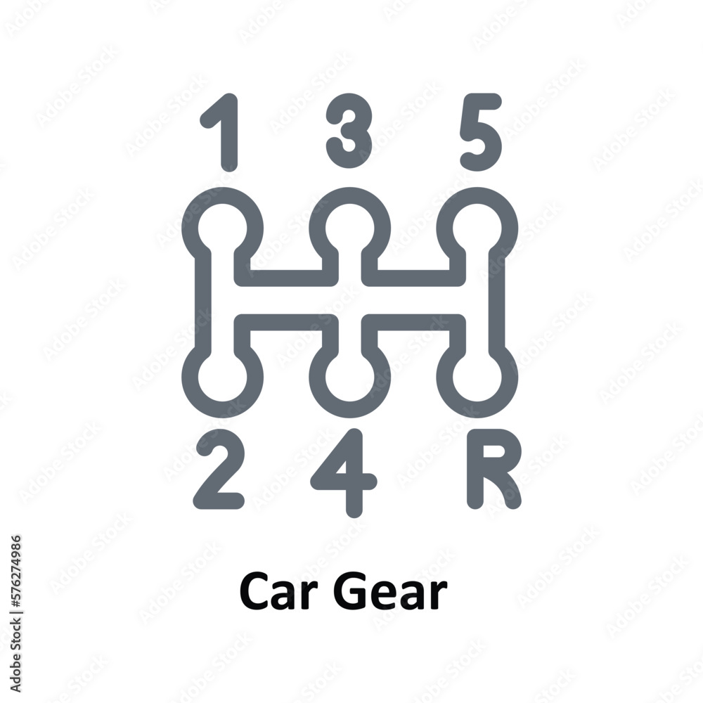 Car Gear Vector Outline Icons. Simple stock illustration stock Car Gear Vector Outline Icons. Simple stock illustration stock