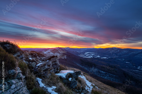 sunset in the Bieszczady mountains