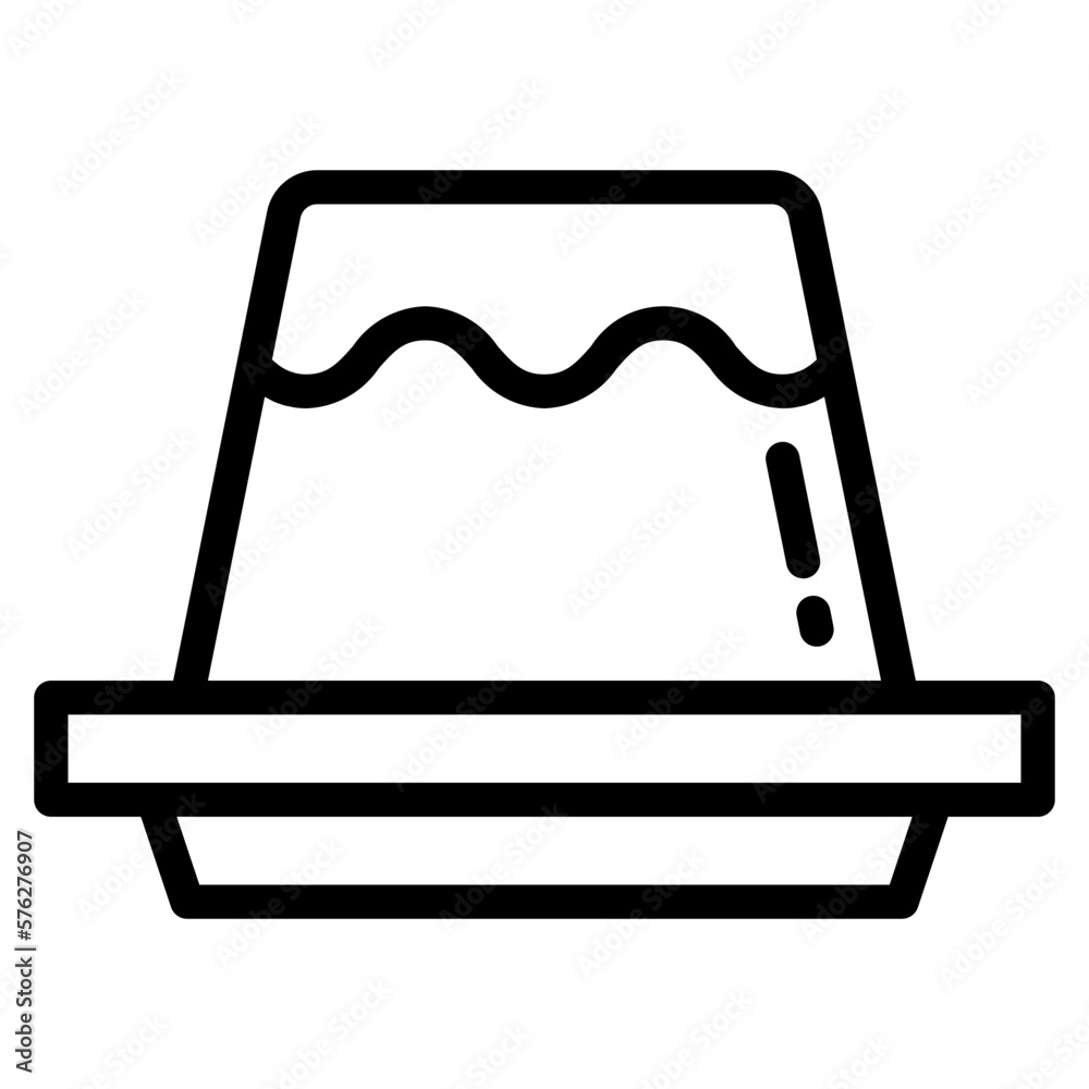 pudding line icon style pudding line icon style