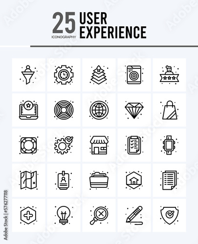 25 User Experience Outline icons Pack vector illustration.