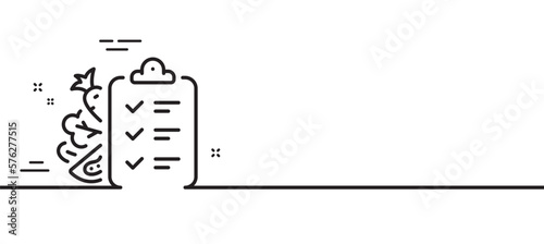 Diet menu line icon. Low calories food sign. Kcal checklist symbol. Minimal line illustration background. Diet menu line icon pattern banner. White web template concept. Vector