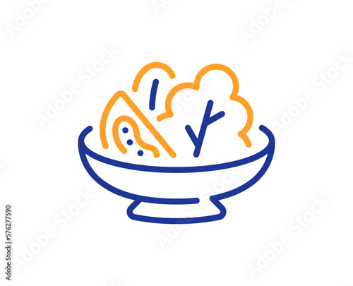 Salad line icon. Diet kcal sign. Low calories food symbol. Colorful thin line outline concept. Linear style salad icon. Editable stroke. Vector