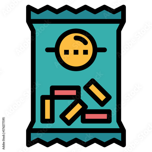snack filled outline icon style