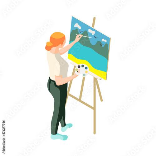 Downshifting Painting Woman Composition