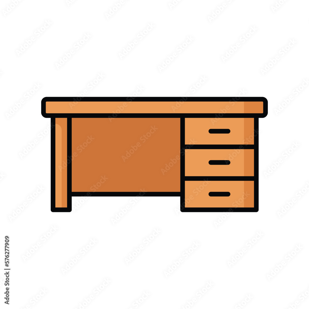 desk icon vector design template in white background desk icon vector design template in white background