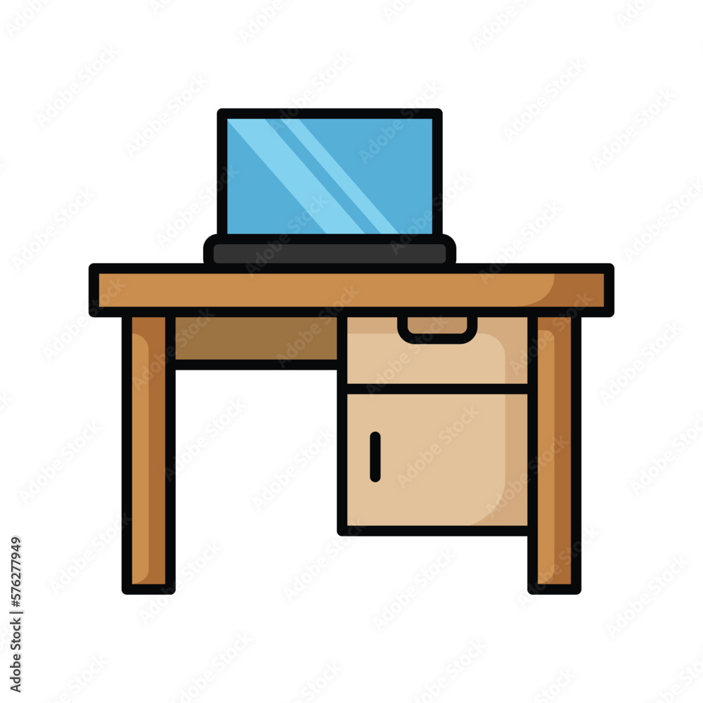 desk icon vector design template in white background desk icon vector design template in white background