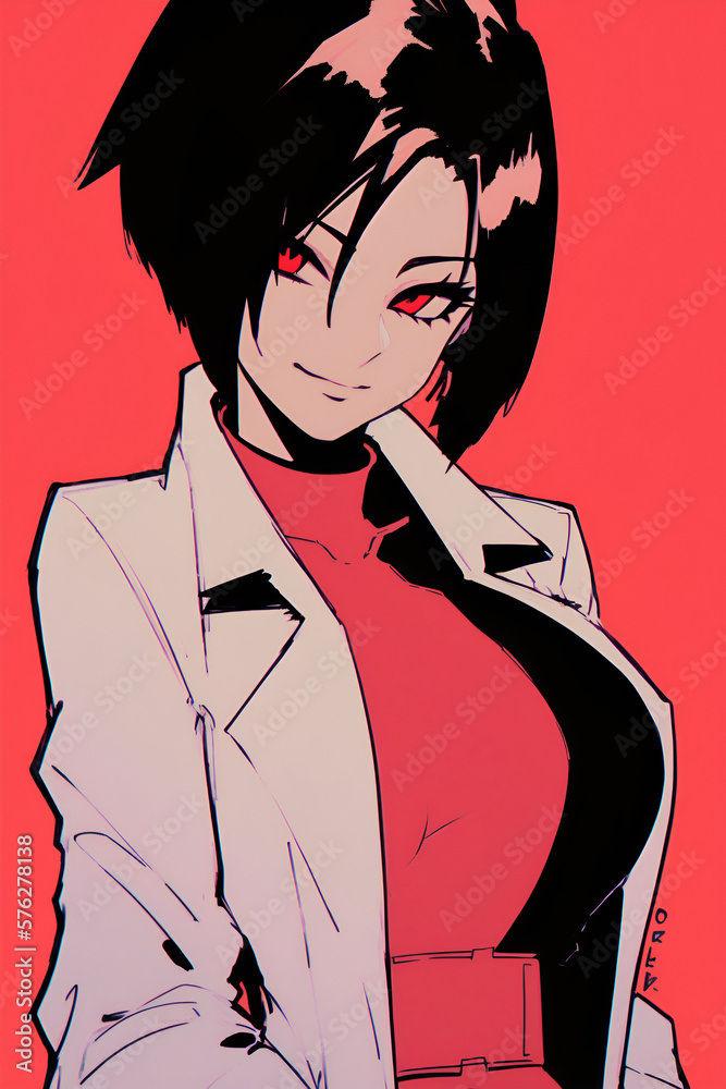 Marker scetch of a nurse with stethoscope, generative ai Marker scetch of a nurse with stethoscope, generative ai