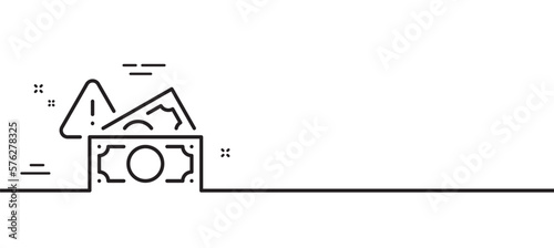 Fraud line icon. Money bribe crime sign. Cash corrupt symbol. Minimal line illustration background. Fraud line icon pattern banner. White web template concept. Vector