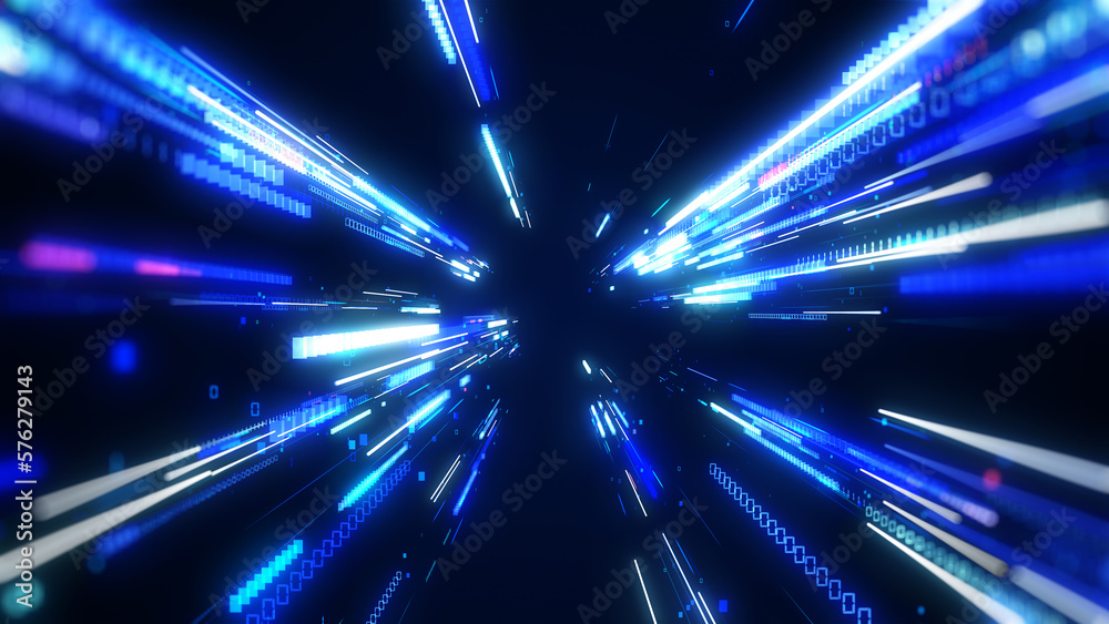 Speed transfer data technology tunnel abstract background.