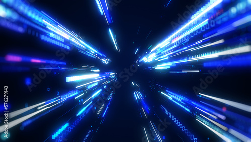 Speed transfer data technology tunnel abstract background.