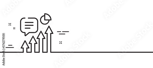 Kpi line icon. Performance indicator sign. Success progress chart symbol. Minimal line illustration background. Kpi line icon pattern banner. White web template concept. Vector