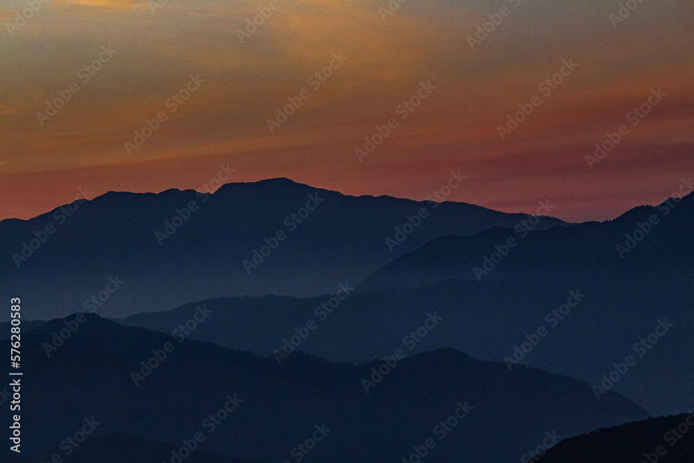 sunset in the mountains