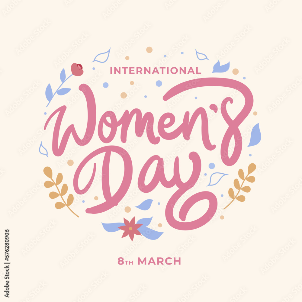 Lettering international women's day background
