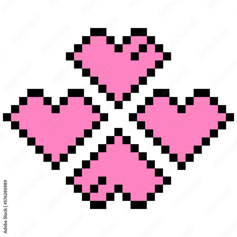 Aesthetic 8 BIt Heart Love Logo Symbol
