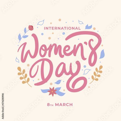 Lettering international women s day background