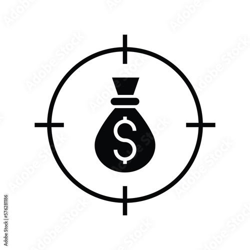 Dollar target concept icon design. isolated on white background. vector illustration
