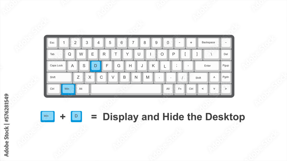 vector control win + D = Display and Hide the Desktop - keyboard ...