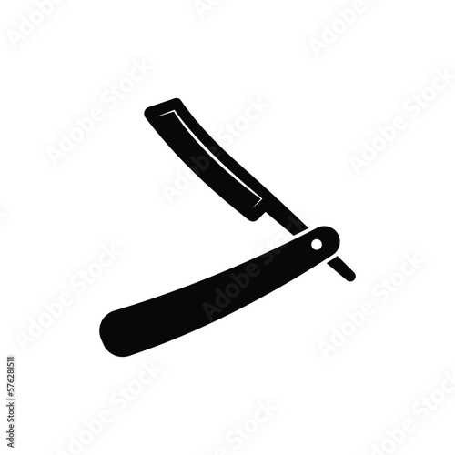 Straight razor knife icon design isolated on white background. Vector illustration