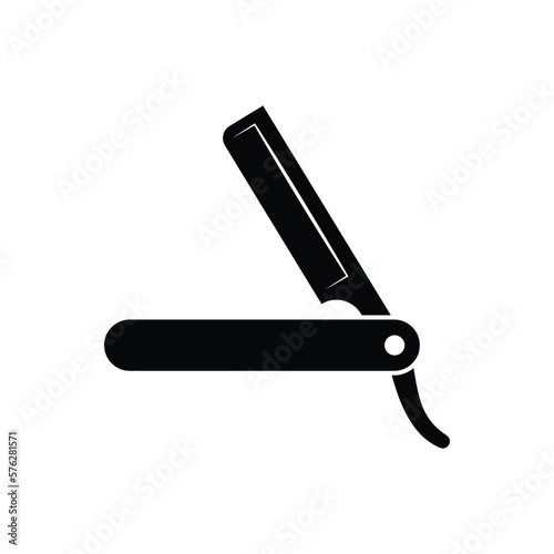 Straight razor knife icon design isolated on white background. Vector illustration