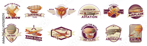 Retro Aeronautics Emblem Set