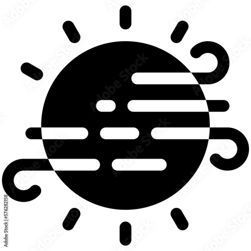 windy black solid icon