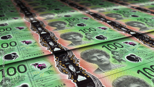 Australia Dollar note money printing concept 3d illustration