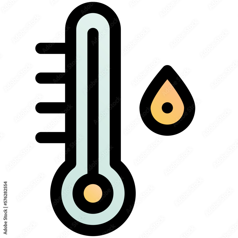 temperature warm black outline filled color icon temperature warm black outline filled color icon