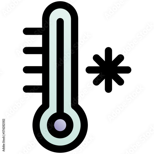 temperature cold black outline filled color icon