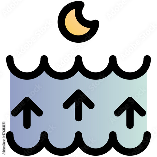tide up black outline filled color icon