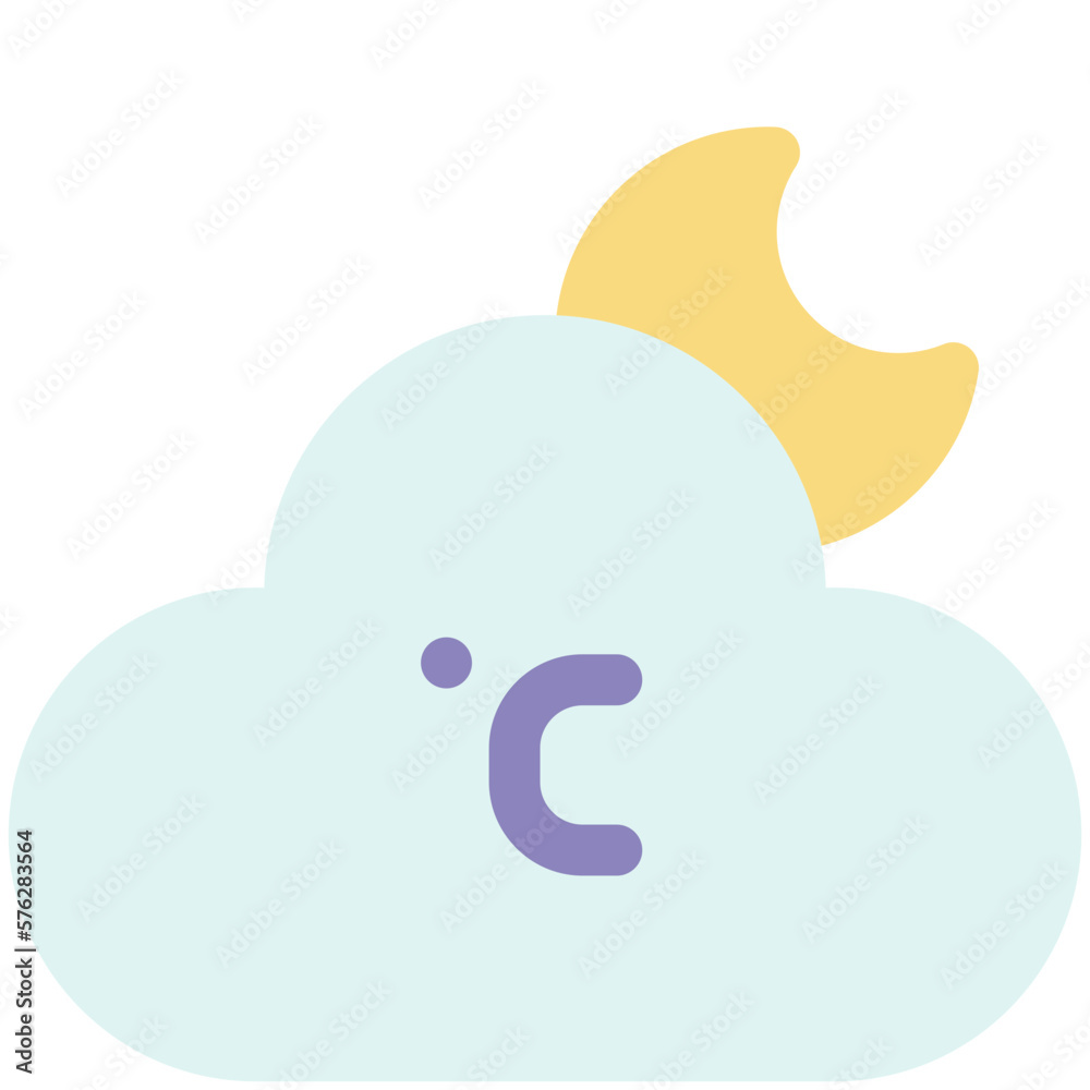 Obraz premium night temperature flat icon