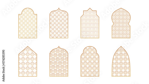 Eight mosque windows isolat...