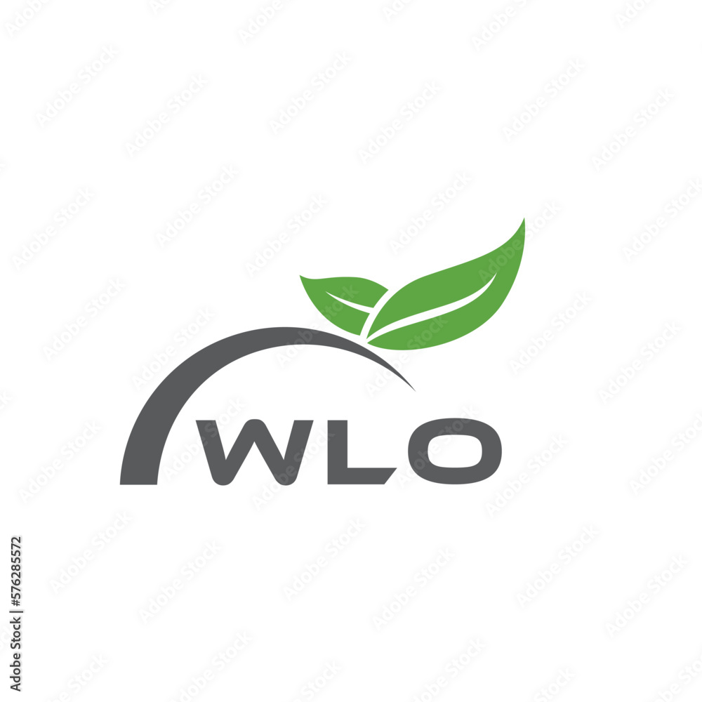 WLO letter nature logo design on white background. WLO creative initials letter leaf logo concept. WLO letter design. - obrazy, fototapety, plakaty 
