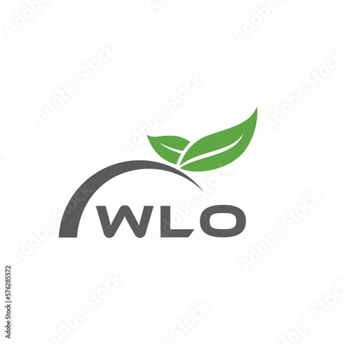 WLO letter nature logo design on white background. WLO creative initials letter leaf logo concept. WLO letter design.