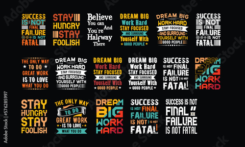 Motivational t-shirt design bundles new and modern design.